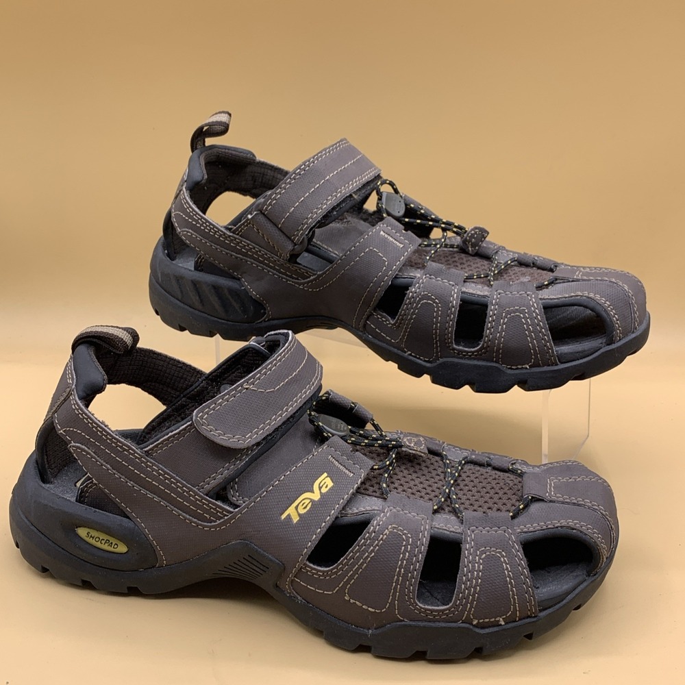 Teva Men's Forebay Outdoor Hiking Sandals Closed Toe  Coffee Brown Size 9